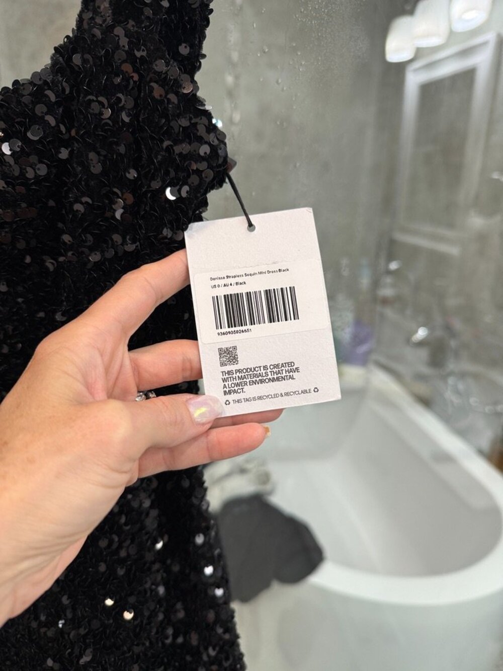Princess Polly Black Sequin Mini Dress- Size 0 *NWT Homecoming Dress - Picture 6 of 8